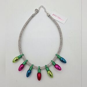 NWT Betsey Johnson Multi Light Bib Necklace Christmas Holiday